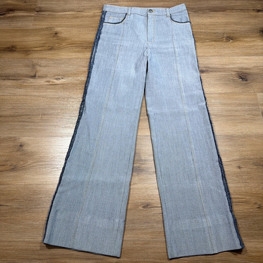 Cinq à Sept Tous Les Jours 5á7 Light Wash Straight Leg Frayed Sides Jeans 6